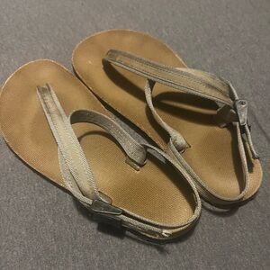 Women’s Tan Sandal with Silver Straps -worn 3x